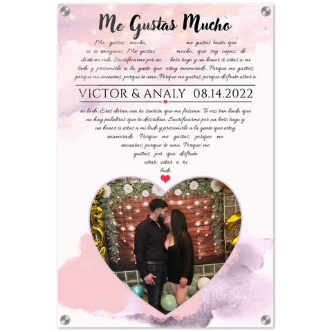 Poster for Dad -- Acrylic Print 16"x24" -- Victor & Analy 08/14/2022