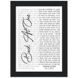 Lyrics -- Denise & Josh  04/12/2014 -- Black framed 6x8 -- Gelato