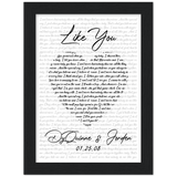 Lyrics -- DyQuinne & Jorden 01.25.08 -- Black framed 6x8 -- Gelato