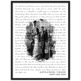 Lyrics Song -- Black Framed poster/ 18”x24” -- Austin & Mayra