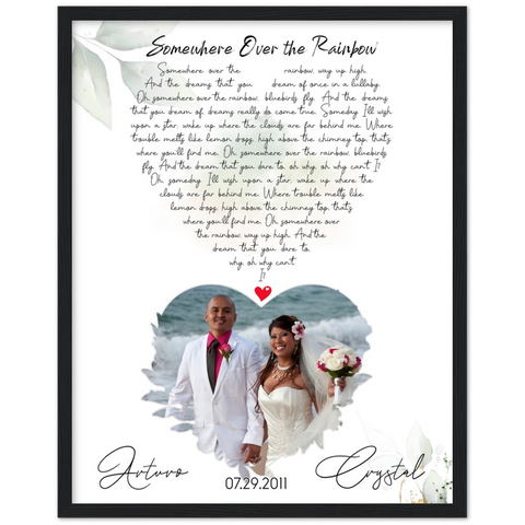 Gelato Framed 16x20 - Crystal and Arturo - Somewhere Over the Rainbow