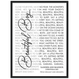 Lyrics -- Xander and Maddox  Christmas 2021 -- Black framed 18x24 -- Gelato