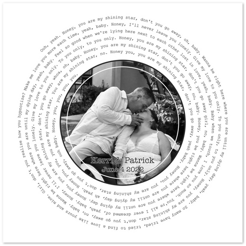 Song Record -- poster 20''x 20'' -- Kerri & Patrick