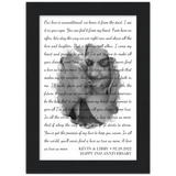 Lyrics Song -- Black Framed poster / 5”x7” -- Kevin & Libby