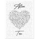 Lyrics -- Ten (Alive) -- 6x8 -- Gelato