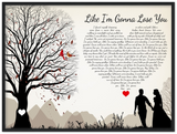 Music Lyrics Song -- Black framed 24"x 32" -- Like I’m gonna lose you( Meghan Trainor)