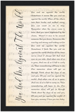 Music Song Lyrics -- Black framed poster / 8"x12" -- You & Me Against the World