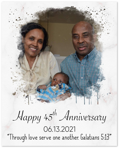 Poster -- Happy 45th Anniversary  -- 16x20 -- Gelato