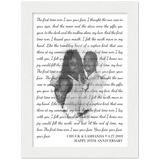 Lyrics -- Chuck & LaShanda 4.27.2002 -- White framed 6x8 -- Gelato
