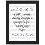 Lyrics Song -- Black Framed poster / 6”x8” -- Randall Scott & Jessica Lynn