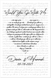 Music Lyrics Song -- 11''x17'' -- Devin &Hannah -- gelato