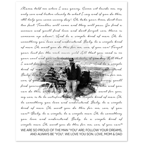 Gelato Poster 16x20 - I am so proud of the man "YOU" are - Simple Man 1