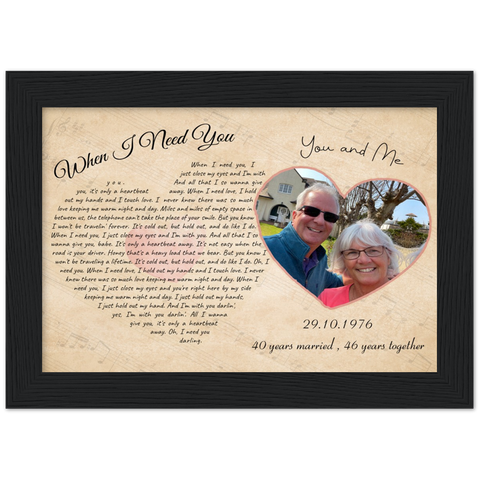 Gelato Framed 7x5 - When I Need You - You and Me