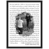 Lyrics Song -- Black Framed poster/ 12”x16” -- Carl & Jasmine