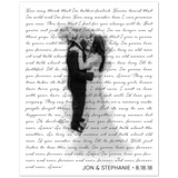 Music Lyrics Song -- Poster/ 8''x10'' -- Jon & Stephanie