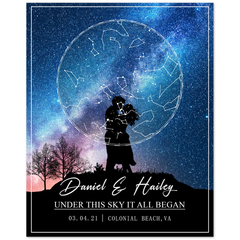 Star map -- Daniel & Hailey 03.04.21 -- 8x10 -- Gelato