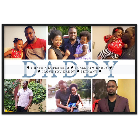 Dad poster -- I love you Daddy. Bethany -- Black frame 24x36 -- Gelato