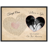Lyrics -- Victoria and Kyle 05.15.2021 -- Black framed 18x24 -- Gelato