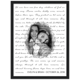 Lyrics -- Evelyn & Brian  October 26, 2018 -- Black framed 12x16 -- Gelato