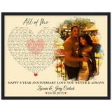 Music Lyrics Song -- Black framed 16"x20" -- Zaconia & Jerry Carlock