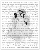 Music Lyrics Song -- Unframed 16''x20'' -- Liabette & Edgar
