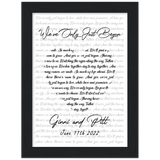Lyrics Song -- Black Framed poster / 6”x8” -- Ginni and Pitt