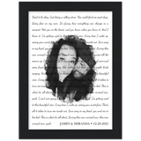 Lyrics -- James & Miranda 12-28-2021 -- Black framed 6x8 -- Gelato
