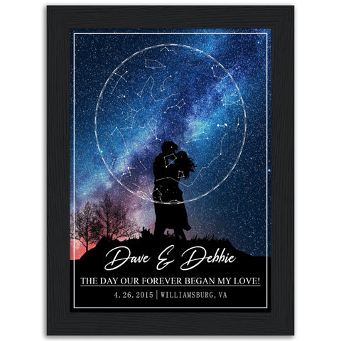 Gelato Premium Matte 6x8 Framed Poster - Dave & Debbie Star A - The Day Our Forever Began My Love!