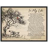 Music Lyrics Song -- Black Framed 18”x24” -- In my life (The Beatles)