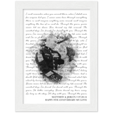 Lyrics Song -- White Framed poster / 6”x8” -- Matthew & Jerlyn