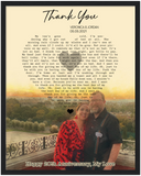 Music Lyrics Song -- Black framed 16"x20" -- Veronica and Jordan -- gelato