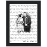 Lyrics -- Joe & Jaclyn / 8-19-2012 --  Black Framed 6”x8” -- Gelato