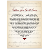 Music Lyrics Song -- Unframed 5''x 7'' -- When I'm with you ( Sheriff)
