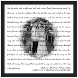 Lyrics Song -- Black Framed Square/ 12''x12'' -- Eric & Lindsay