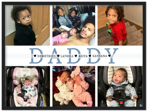 Dad poster -- Latrell Demetrius Asiya Santana -- Black Framed 18”x24” -- gelato