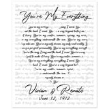 Lyrics Song -- Poster/ 8''x10'' -- Vivian and Renato June 12, 1972