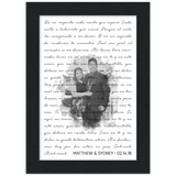 Lyrics -- Matthew & Sydney 02.14.18 -- Black framed 5x7 -- Gelato