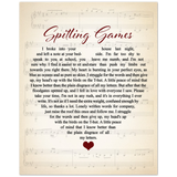 Lyrics -- Spitting Games ( Snow Patrol) -- 8x10 -- Gelato