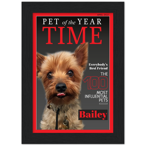 Dog poster -- Bailey (style 1) -- Black framed 5x7 -- Gelato