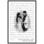 Lyrics -- Joe and Stephanie 01/28/21 -- Black framed 24x36 -- Gelato