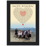 Lyrics Song -- Black Framed poster / 5”x7” -- We love you papa 3