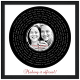 Vinyl -- David & Tiffany 11.27.21 -- Black framed 12x12 -- Gelato