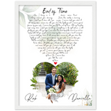 Music Lyrics Song -- White framed  12"x16" -- Rob & Danielle