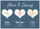 Map poster -- Steve & Chelsey -- 20x28 -- gelato