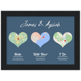 Anniversary Print -- Black Framed poster / 6”x8” -- James and Aysiah