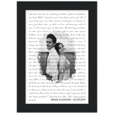 Lyrics -- Brian & Kendra 02.09.2019 -- Black framed 5x7 -- gelato