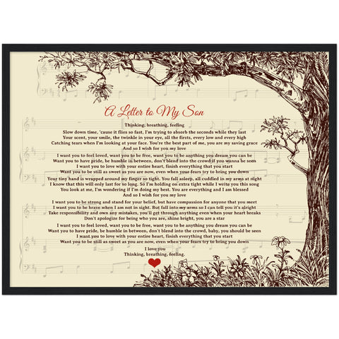 Gelato Matte Wooden Framed 24x18 - A Letter to My [Son] - Kerri Brown