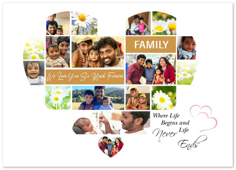 Family Photo Collages -- Unframed 20''x28'' -- We Love You So Much