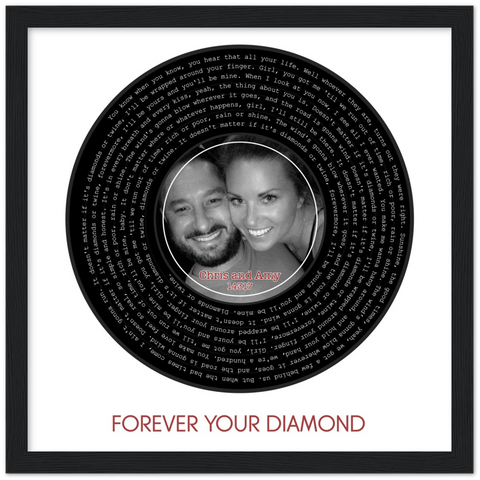 Song Record -- Black Framed Square/ 12''x12'' -- Chris and Amy