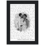 Lyrics -- Deneece & Marlin White Est. 8.8.21 -- Black frame 5x7 -- Gelato